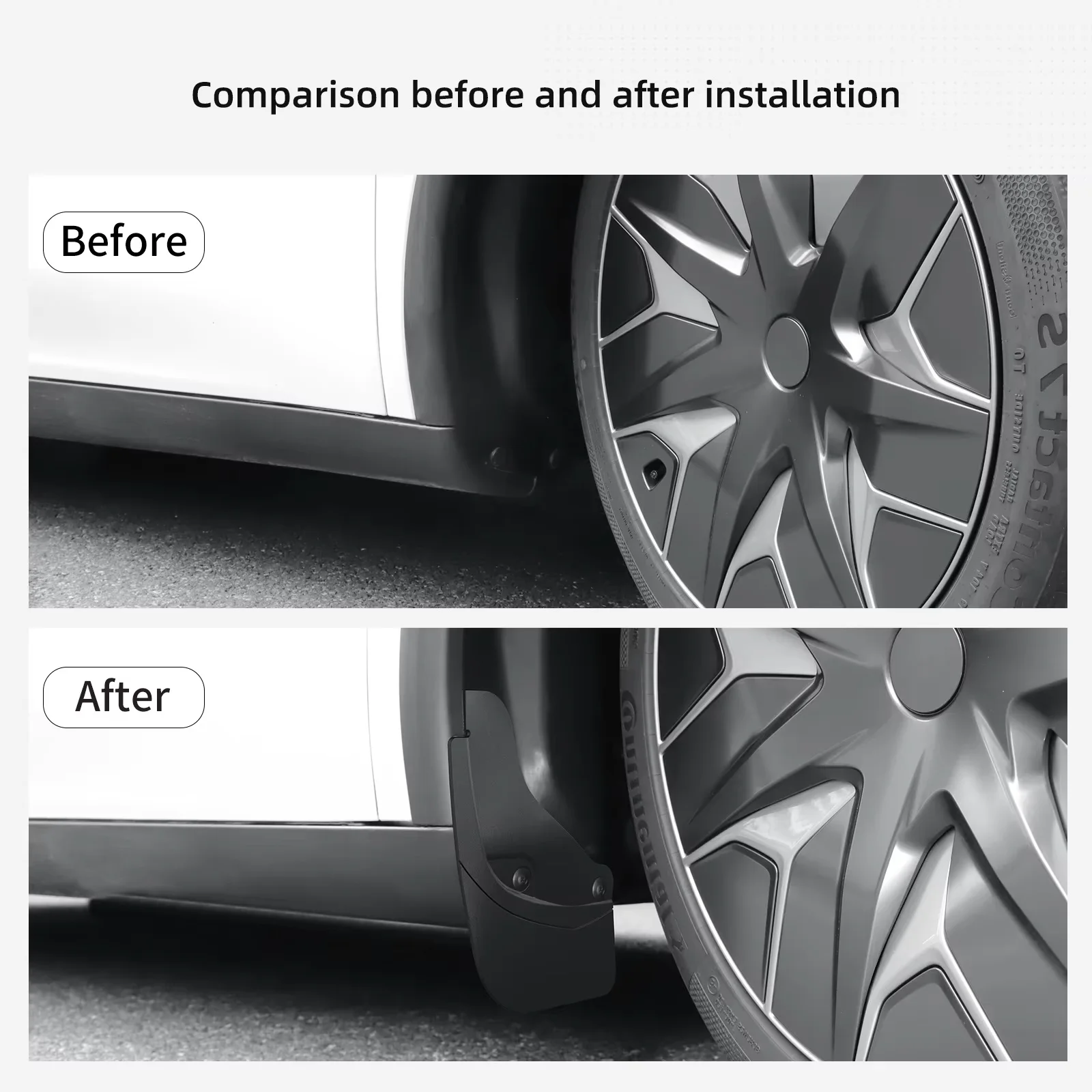 Mud Flaps For Tesla Model YL 2026 2027TPE Front Rear Wheel Mud Flaps No Drilling All Weather Anti-Snow Anti-Sand Guard Protector