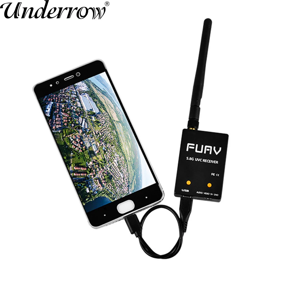 FPV USB OTG 5.8G 150CH Full Channel FPV Receiver W/Audio 5.8G FPV Receiver For Android Smartphone Support UVC