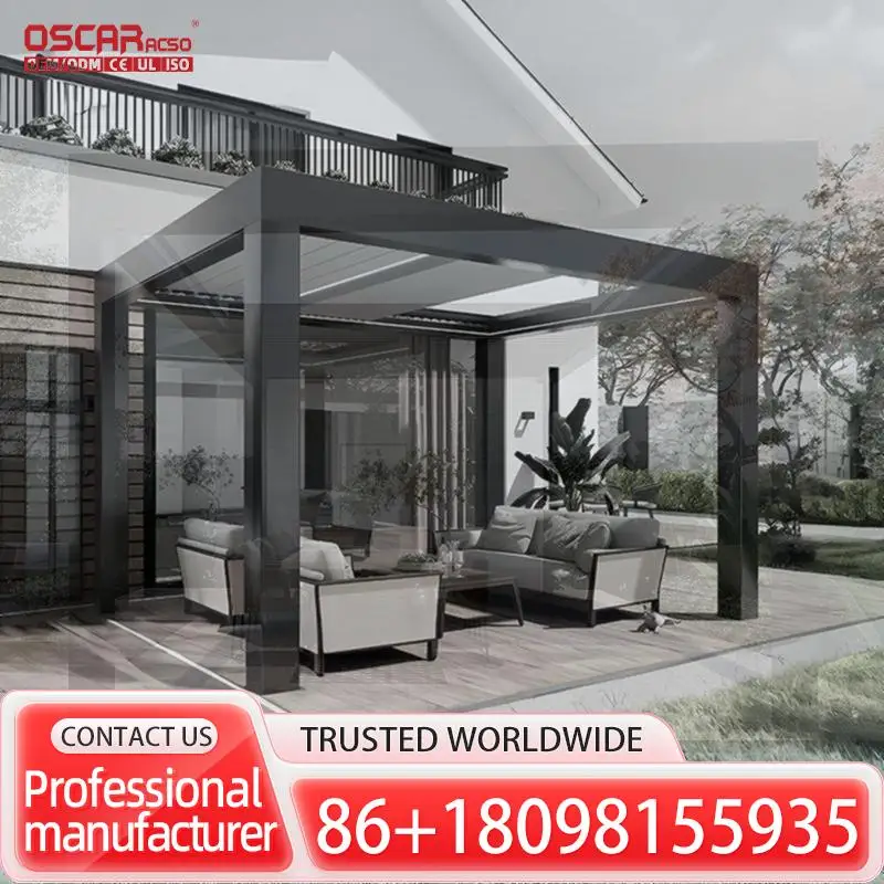 

10x13 дюймов, простая установка, уличная конструкция с жалюзи, полностью алюминиевая рама с регулируемым водонепроницаемым жестким верхом для сада, патио