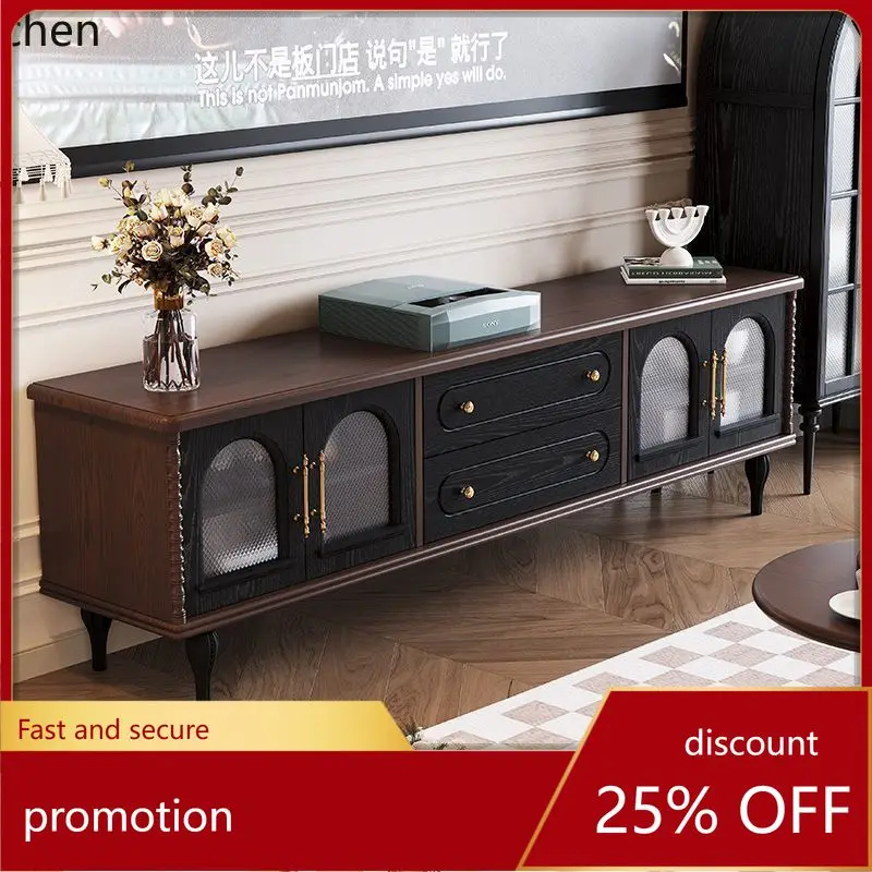 

ZML Solid Wood TV Cabinet Small Apartment Living Room Home Storage Cabinet Furniture