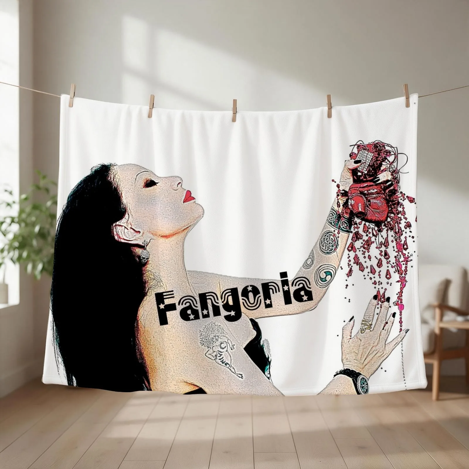 Fangoria Miscellaneous Alaska Sticker Throw Blanket couch cozy soft plush fuzzy picnic outdoor blanket