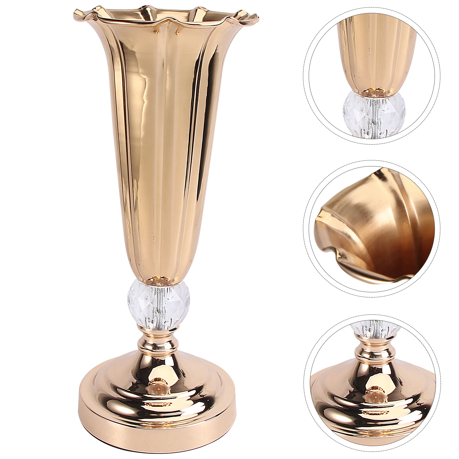 

Thickened Metal Vase Wedding Party Decoration Centerpieces Anniversary Ceremony Tall Trumpet Shaped Vase for Birthday Christmas