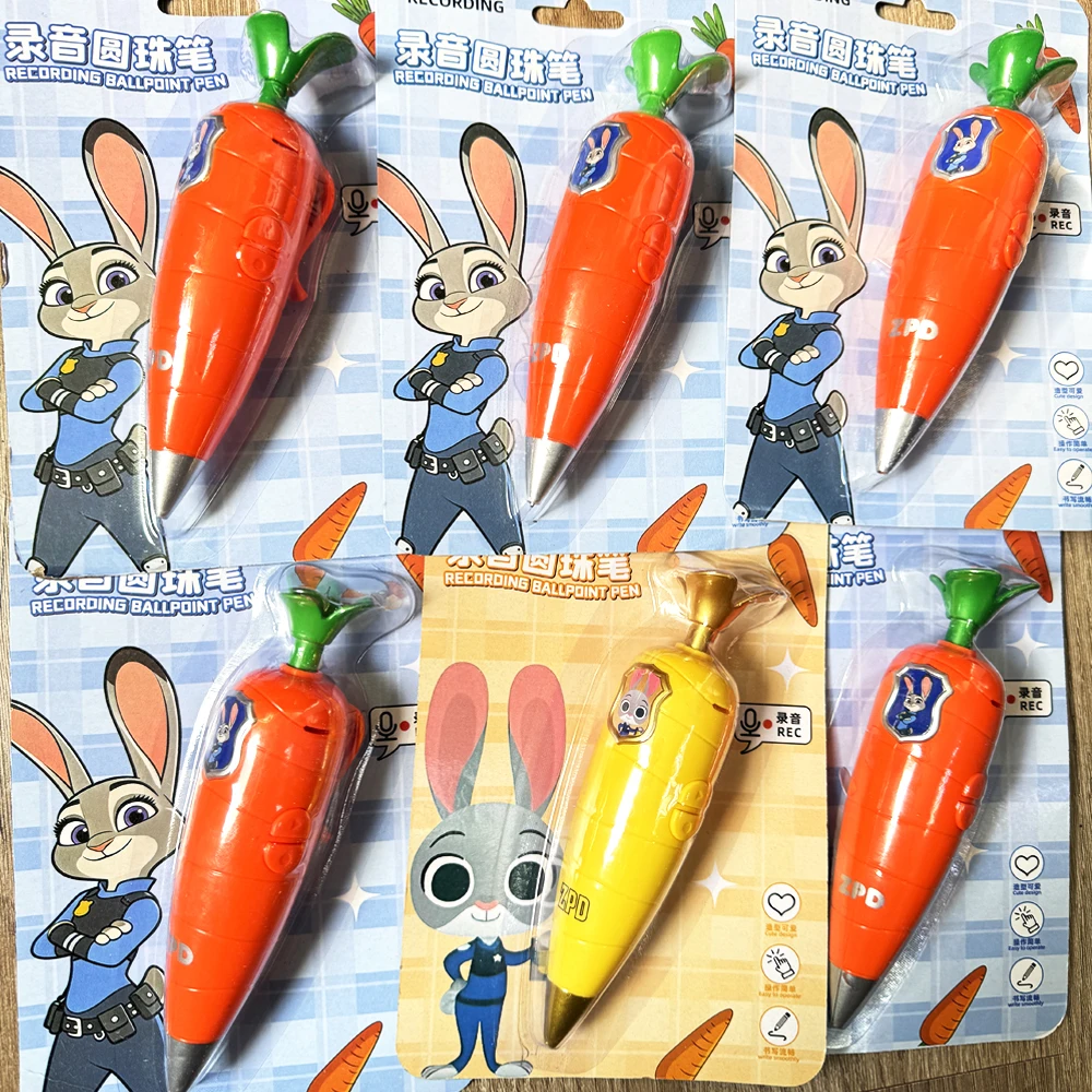 Zootopia 2, Bolígrafo Grabador de 60 Segundos con Diseño de Zanahoria, Edición Coleccionista, Juguetes de Judy y Nick, Grabador 2 en 1, Accesorio de Cosplay de la Película, Regalo para Niños