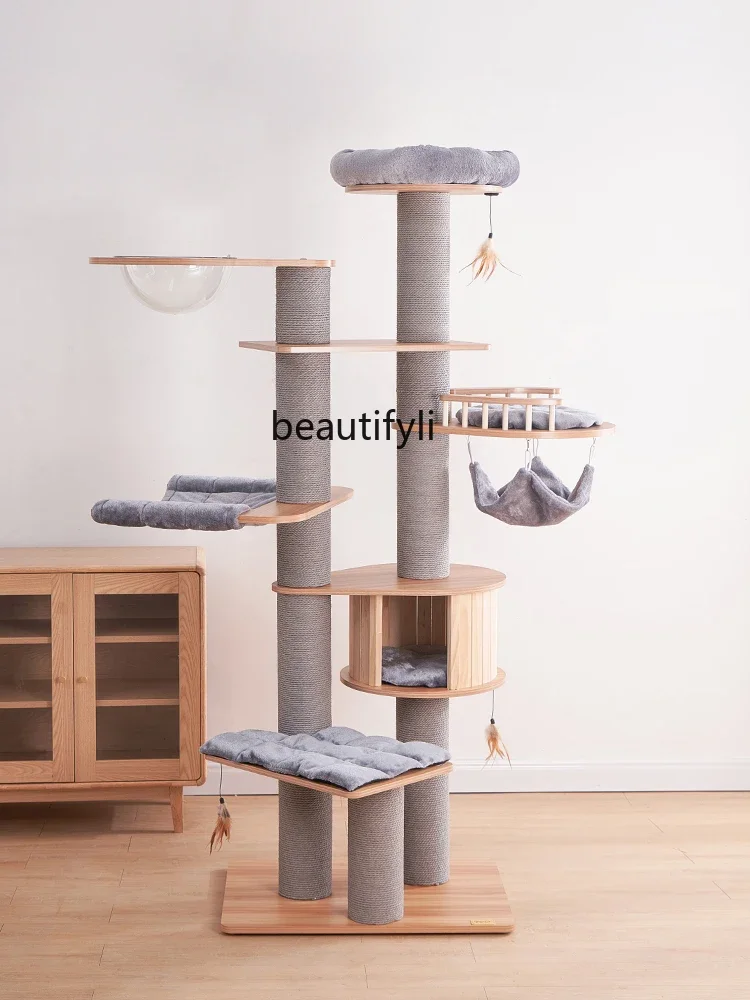 FG11Large Cat Climbing Frame Cat Nest Tree Integrated Vertical Cat Climber Climbing Jumping Platform