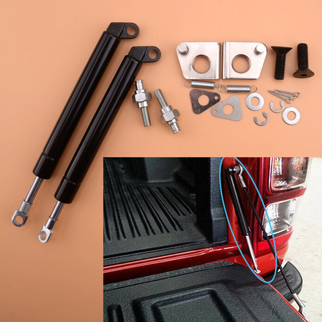 

Tailgate Boot Trunk Gas Support Spring Slow Down Strut Lifter Shock Damper Kit Fit for Ford PX Ranger 2011-2017