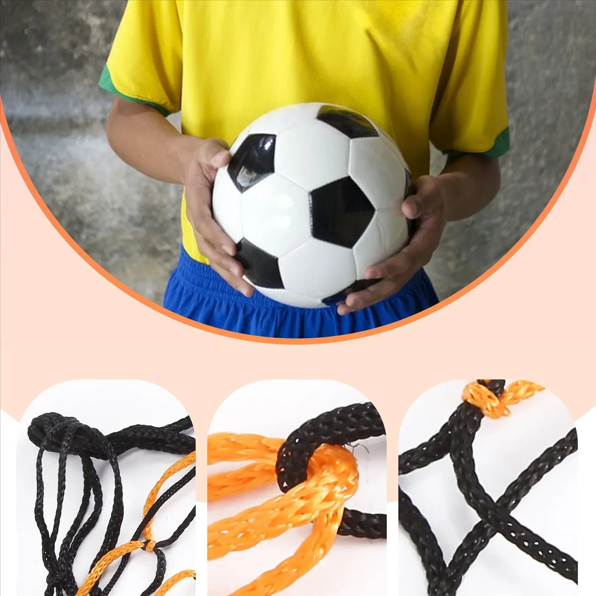 5PCS Nylon Net Bag Ball Carrier for 1 Volleyball Basketball Football Soccer-AT35
