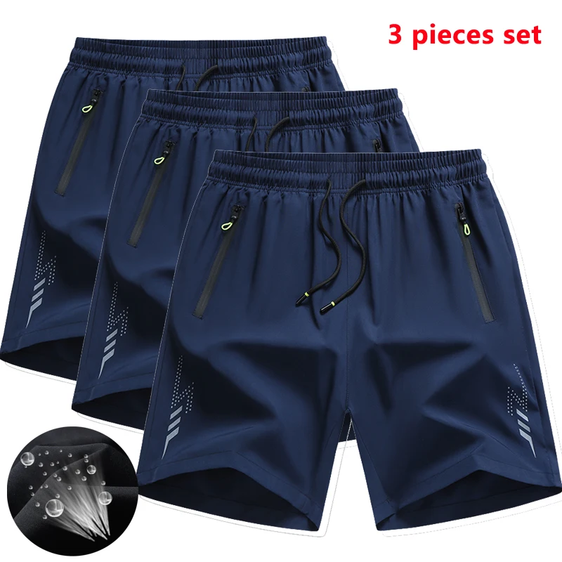3 Pieces Gym Fitness Quick Dry Sports Shorts Workout Training Jogging Man Jogging Short Pants Men Summer Running Shorts Men New