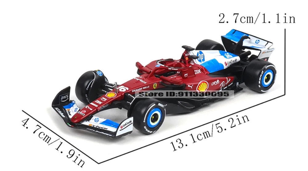 Bburago 1:43 F1 2025 Ferrari SF25 Miami Grand Prix # 16 Charles Leclerc # 44 Lewis Hamilton Legierungsmodellauto Druckguss-Modellspielzeug – Detail 3
