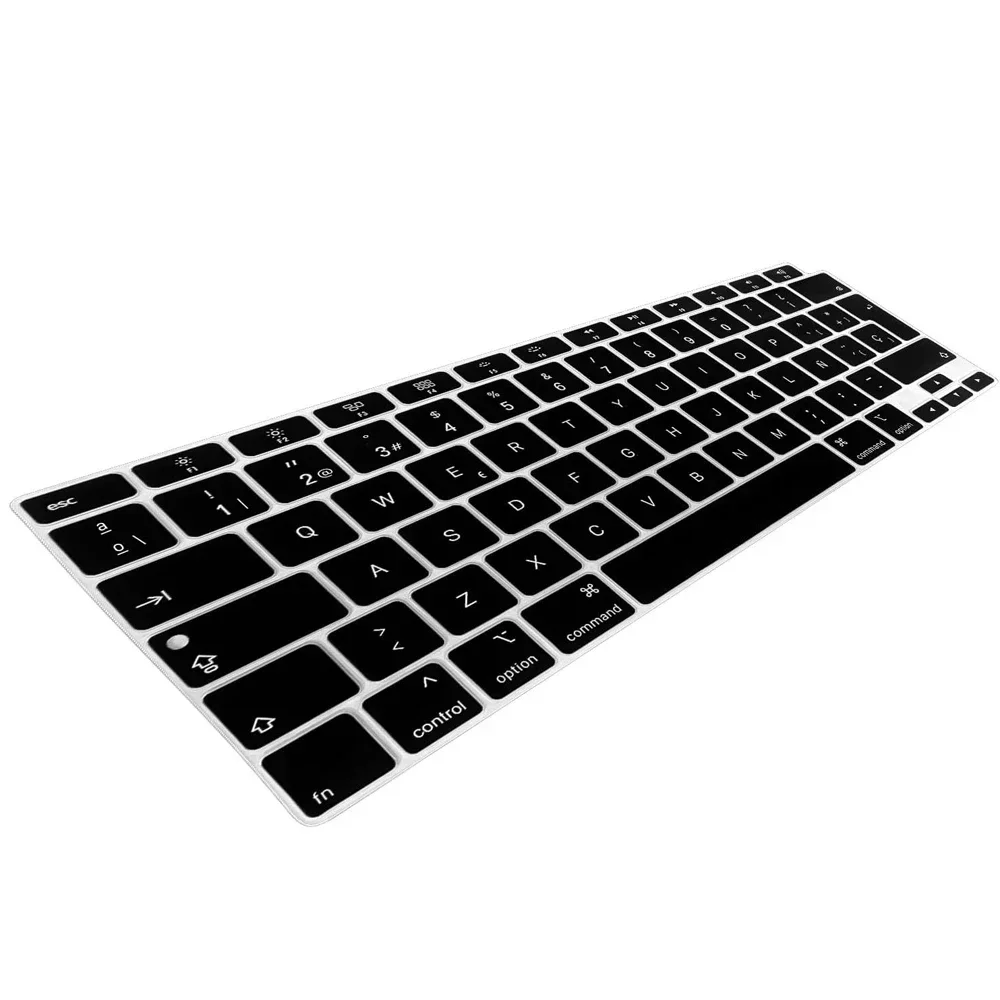 Film de protection de clavier en silicone pour MacPleAir/Pro Dallas, housse de clavier espagnol souple, accessoires noirs, 12-16 \