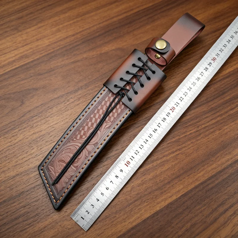 Vintage Collectible Knives - Fodero per coltelli intagliato e decorato