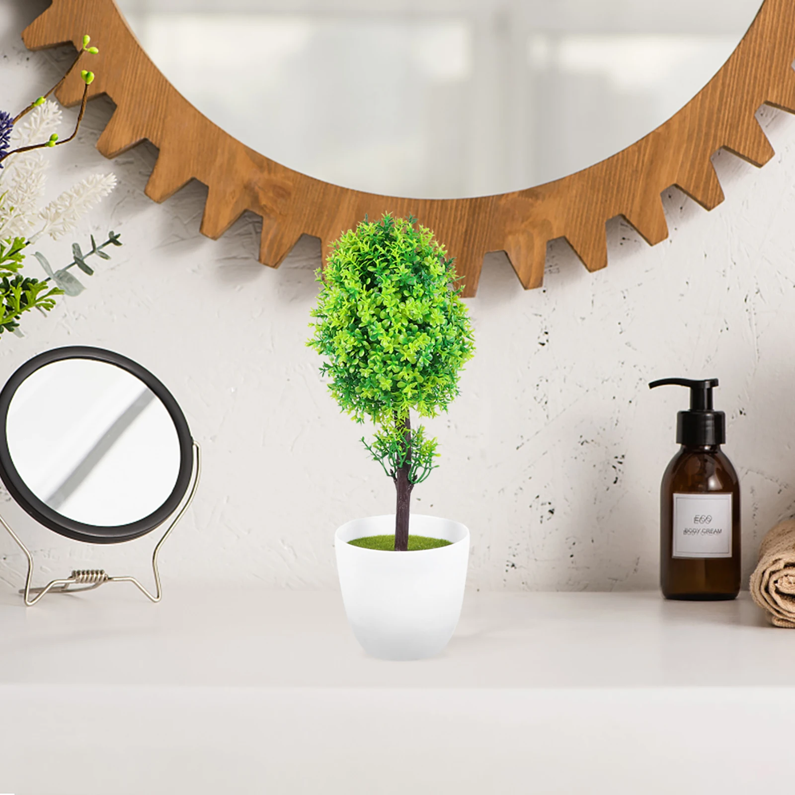 

Simulated Cherry Blossom Bonsai Plastic Plant Decor Indoor Desk Ornament Fake Potted Long Lasting Home Office Coffee