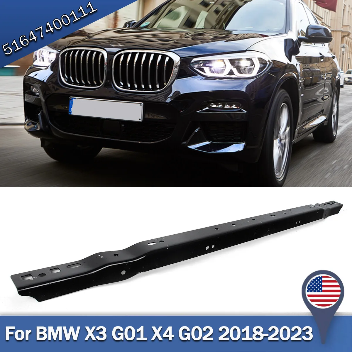 

Fits For BMW X3 G01 Front Center Radiator Support Bracket Steel X4 G02 2018 2019 2020 2021 2022 2023 Bumper Reinforcement Trim