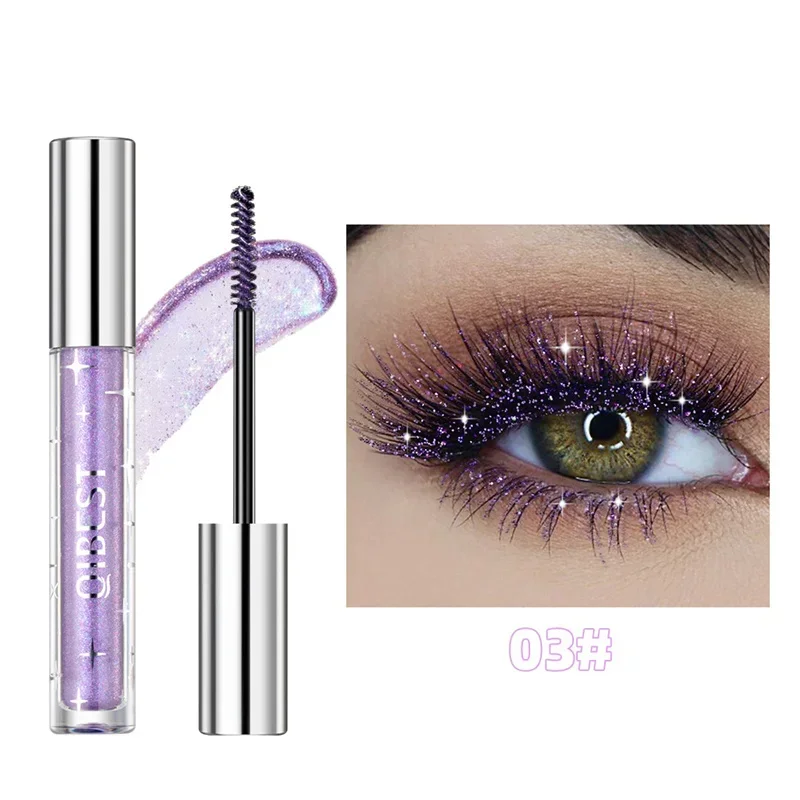 6 Colors Mascara Colorful Stage Makeup Colored Diamond Glitter Long-Lasting Curling Shiny Waterproof Mascara for Creative Makeup