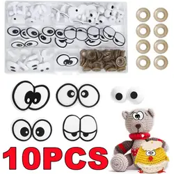 Nuovo stile Cartoon Kawaii Toy Eyes occhi di sicurezza in plastica e rondella dura bianca per bambole di peluche fai da te accessori per occhi risultati artigianali