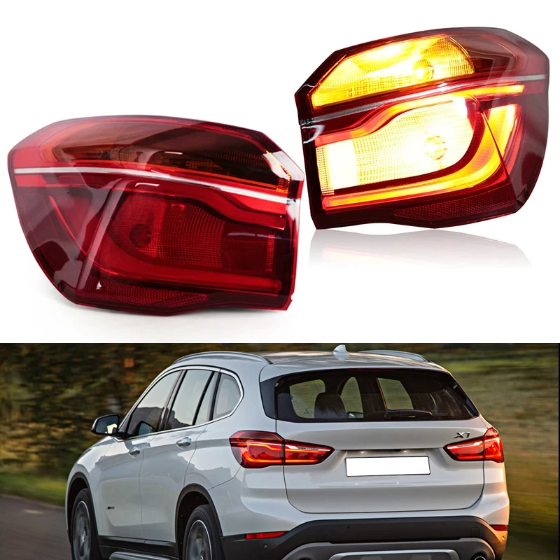 

Поп внешний автомобильный светодиодный задний фонарь для BMW X1 2016 2017 2018 2019, задний фонарь, стоп-сигнал, сигнальная лампа заднего хода, бампер, задний фонарь в сборе
