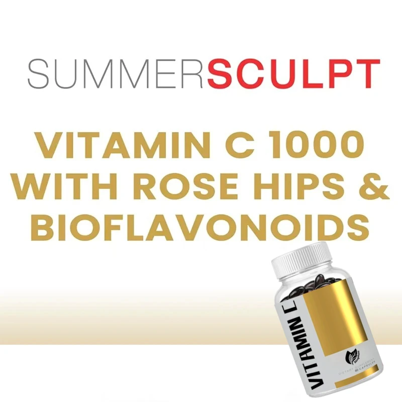 Vitamin C Daily Support, Containing Roses and Citrus, Healthy Skin and Joint Cushioning, 60 Capsules, 1000mg