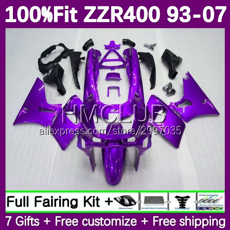 Fairing For KAWASAKI NINJA ZZR400 ZZR 400 122No.129 glossy purple ZZR-400 93 94 95 96 97 98 99 00 01 02 03 04 05 06 07 Injection