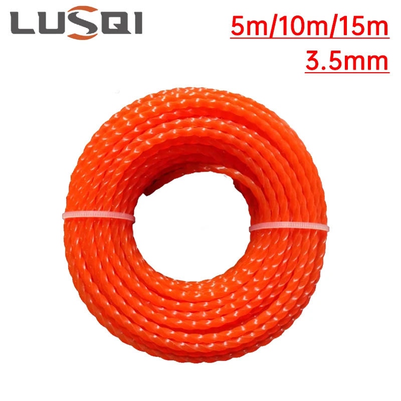 

LUSQI 3.5mm*5m/10m/15m Grass Trimmer Line Nylon Spiral Brush Cutter Rope Lawn Mower Head Accessory