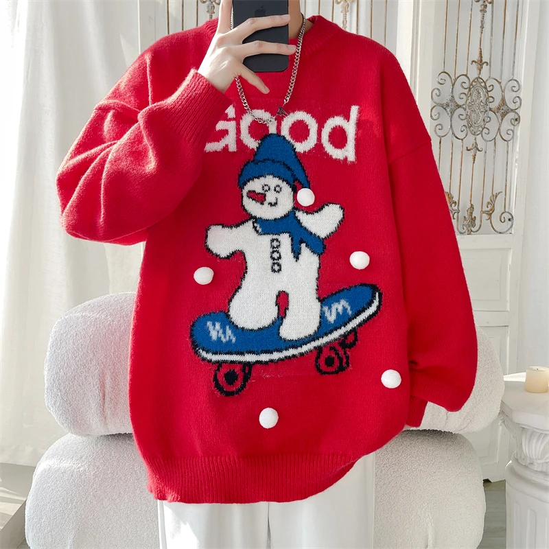 

Printed Sweater Male Jumper Men's Winter Sweater Pullover Knit Christmas Luxury Clothing Knitwear New in Sweaters Clothes