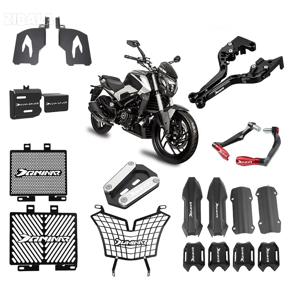 Brake Clutch Lever FOR BAJAJ DOMINAR 250 / 400 Side Stand Brake Fluid Reservoir Radiator Guard Grille Protector Cover Lights