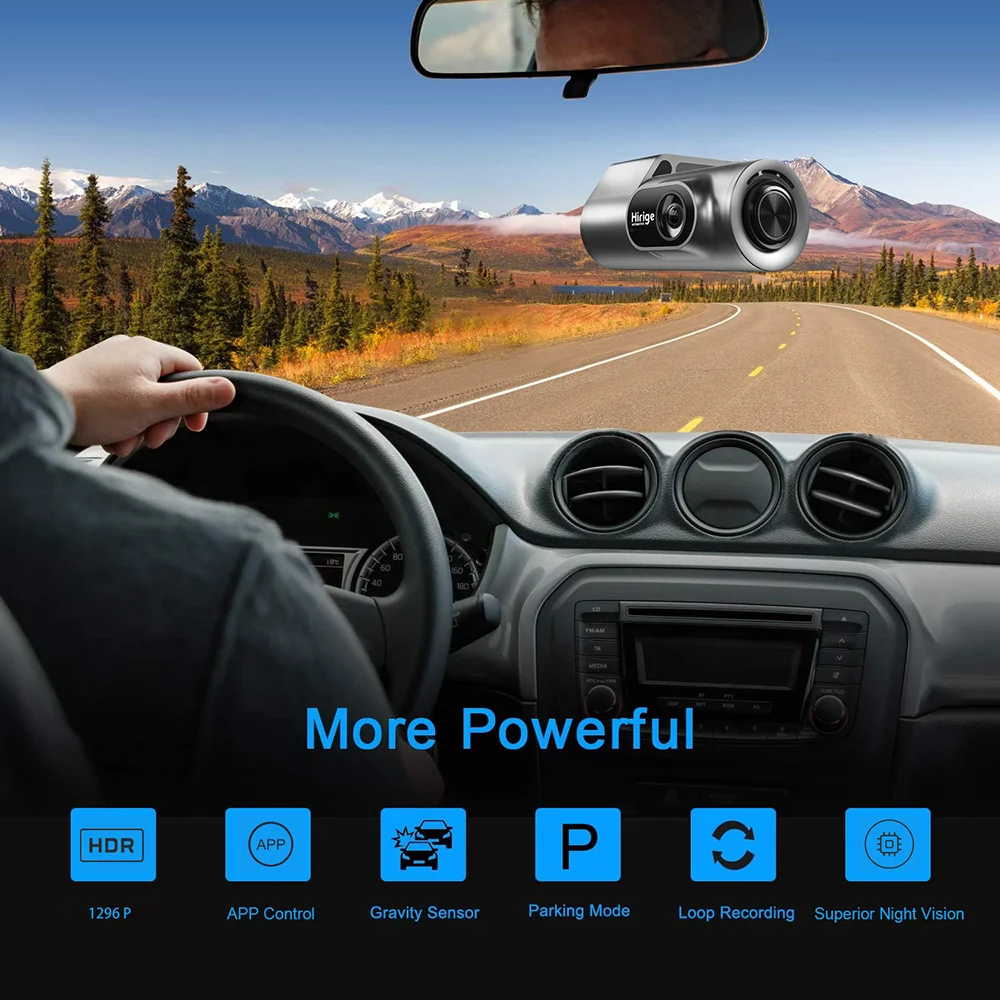 DAHUA Hirige M2 Mini Lipstick Dash Cam 1296P، كاميرا سيارة أنبوبية بمستشعر Sony، تطبيق Wifi، رؤية ليلية، وضع ركن السيارة، تصميم مخفي