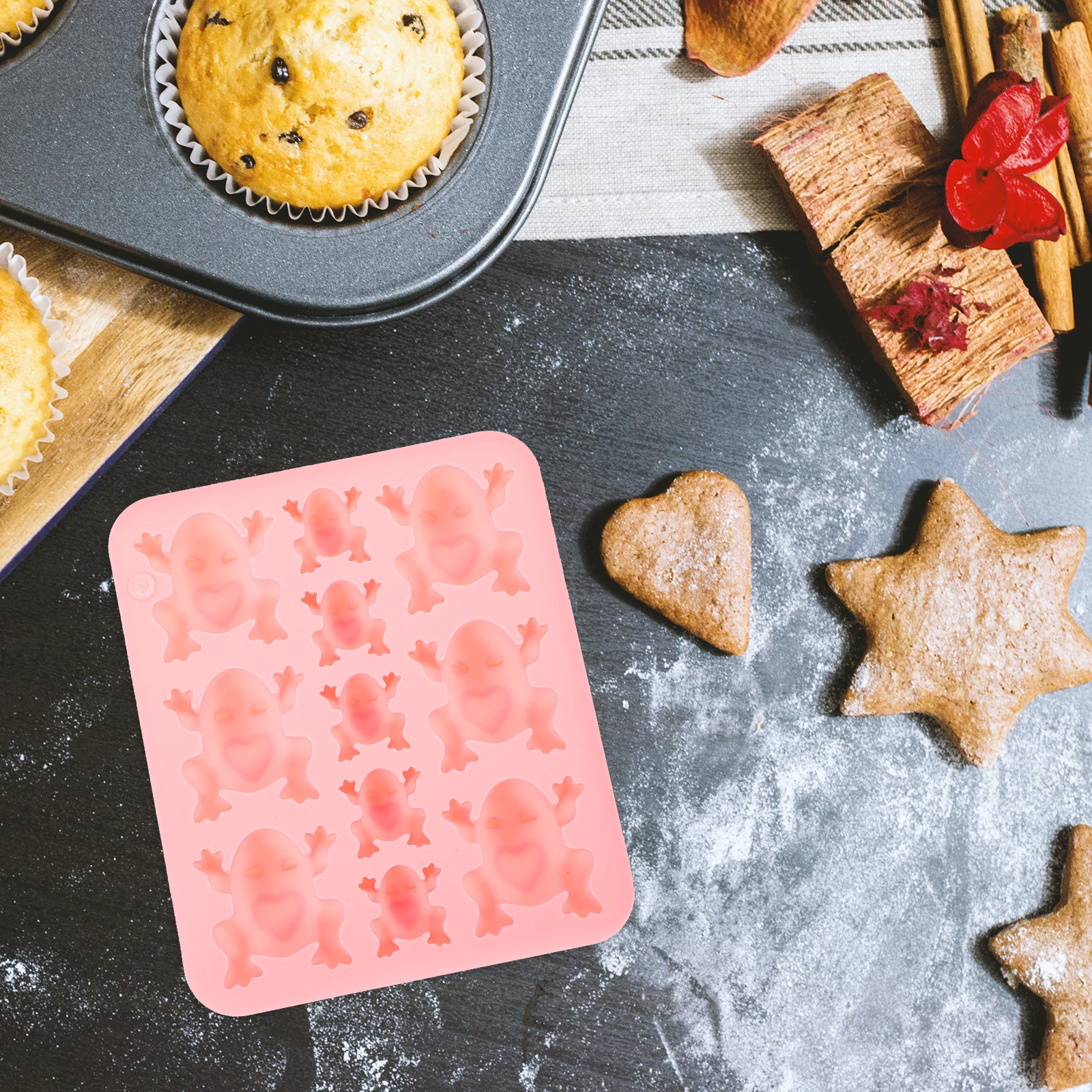 سيليكون الضفدع قالب الشوكولاته الحلوى الضفدع على شكل قالب كعكة الديكور صنع قوالب الشوكولاته قالب فندان الحلوى هالوين #5