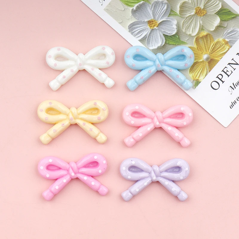 10/100pcs Colorful Bowknot Resin Flatback Cabochon for Hairpin Decoration DIY Jewelry Making Accessories Scrapbooking Crafts