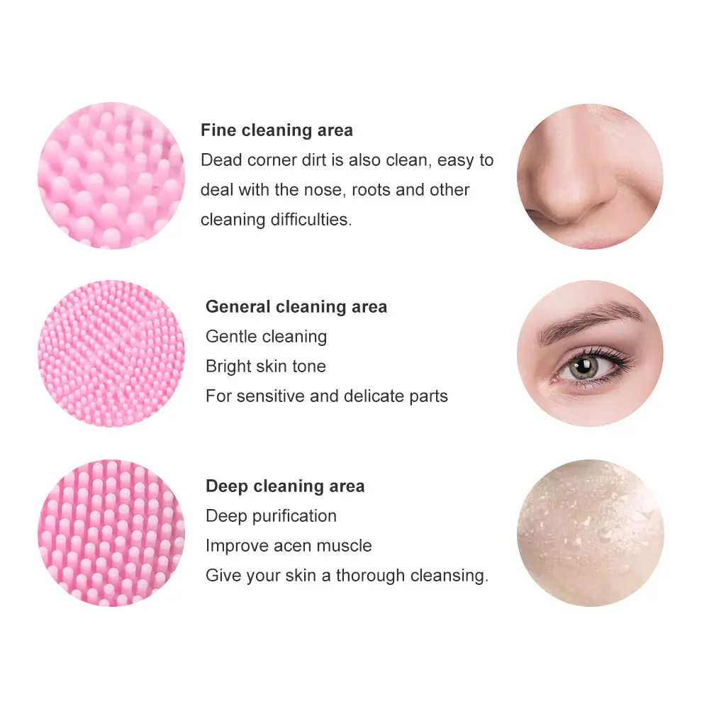 Mini Electric Face Washer Cleanser Silicone Facial Cleanser Waterproof Rechargeable Ultrasonic Pore Facial Cleaner Dropshipping