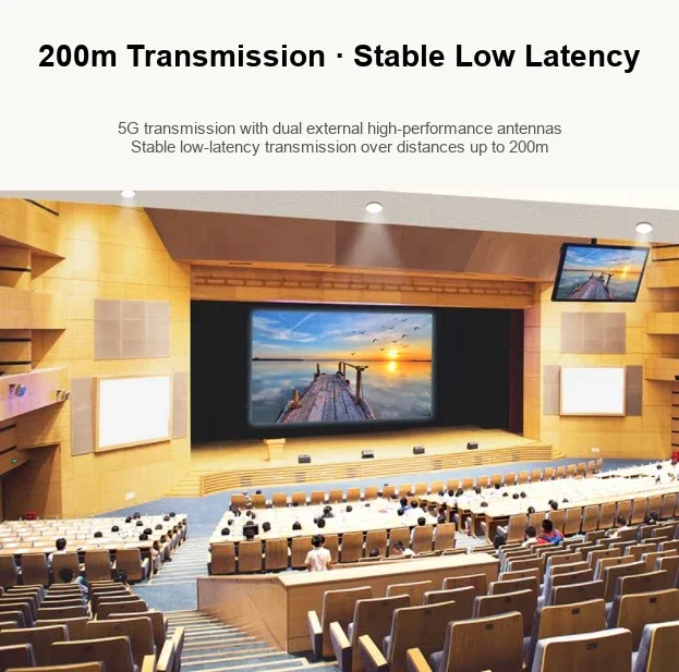 UGREEN CM507 60200 Wireless HDMI Extender 200m 1080P 60Hz 5G Transmitter Receiver with HDMI Loop Out and IR Control