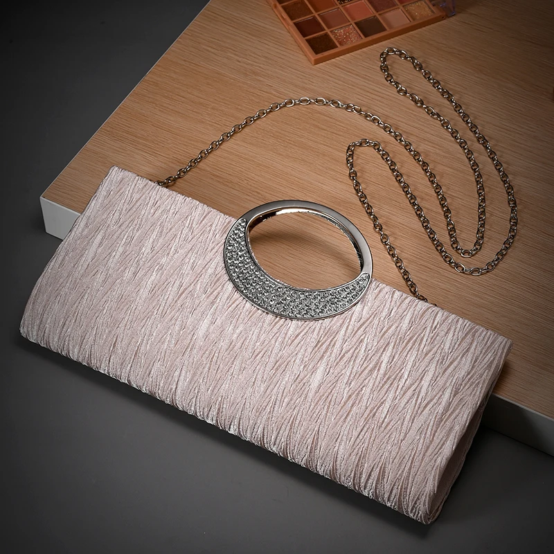 

Высокое качество, винтажный атласный вечерний клатч со стразами, роскошный банкетный аксессуар цвета шампанского, женский повседневное использование, оптовая продажа с фабрики