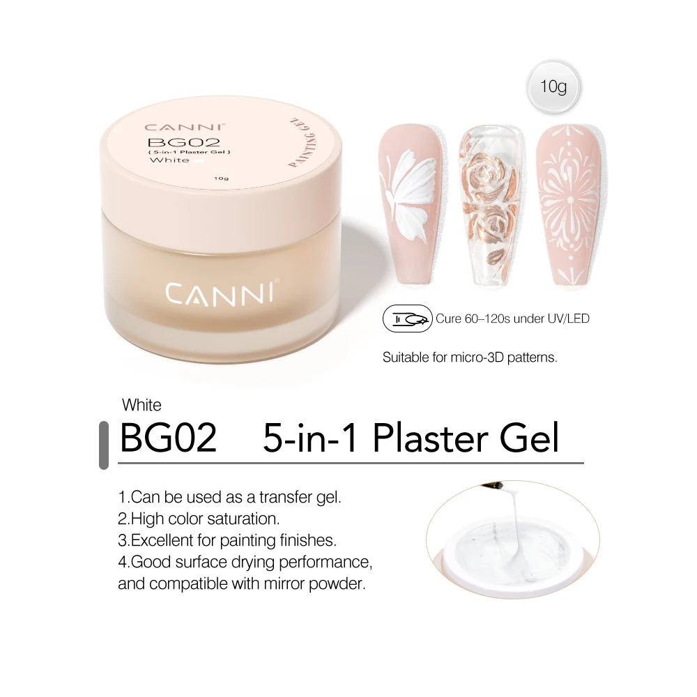 10ml CANNI Multifunktionales Gel 3D-Modelliergel TPO-frei PVC-Modelliergel Ohne Brennen UV-LED Soak-Off No-Wipe Modelliergel – Detail 8