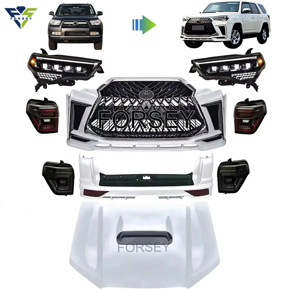 

4 Runner 2010-2021 Upgrade to Lexus Front Bumper Grille Rear Bumper High-Quality Modification Car Body Kit