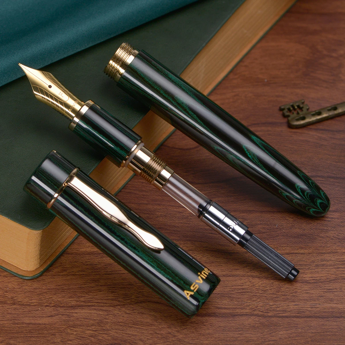 Asvine C2000 Ebonite Fountain Pen NO.8 EF/F/M/Stub 1.1 Nib, Germany Cumberland Handcraft Large Size Writing Pen