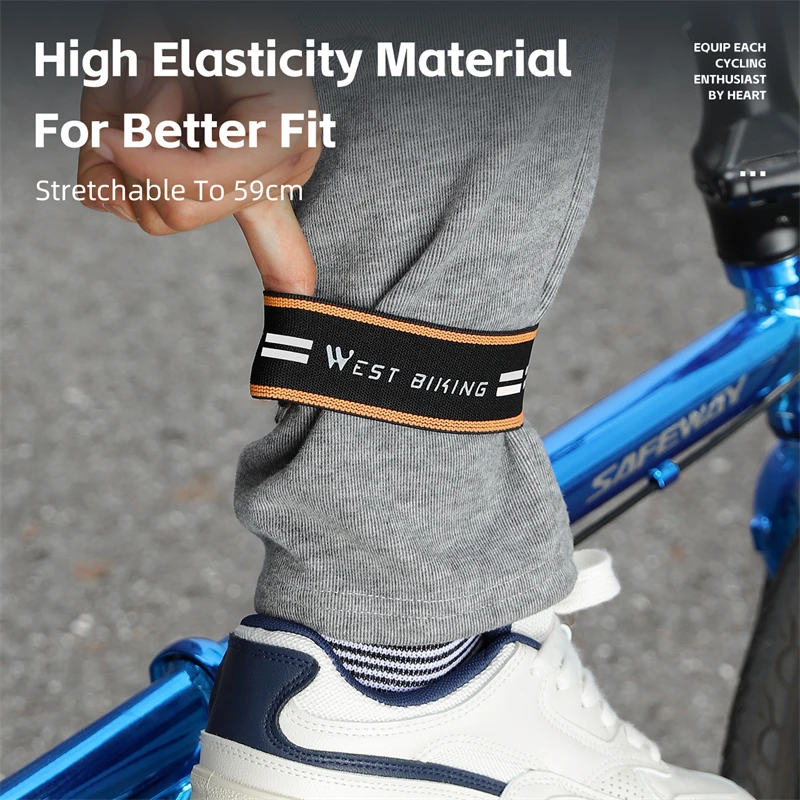 WEST BIKING Bicycle Leg Strap Ankle Elastic Band Adjustable Arms Band Wrist Safety Cuff Strap Jogging Cycling Reflective Bandage