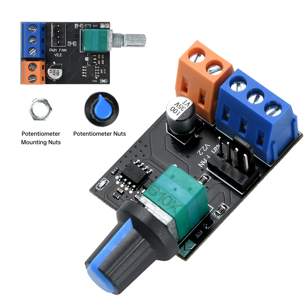 DC 12V 3 fili 4 fili Motore Governatore continuo PWM Regolatore di velocità del motore Modulo di azionamento dell'interruttore di controllo della velocità del motore