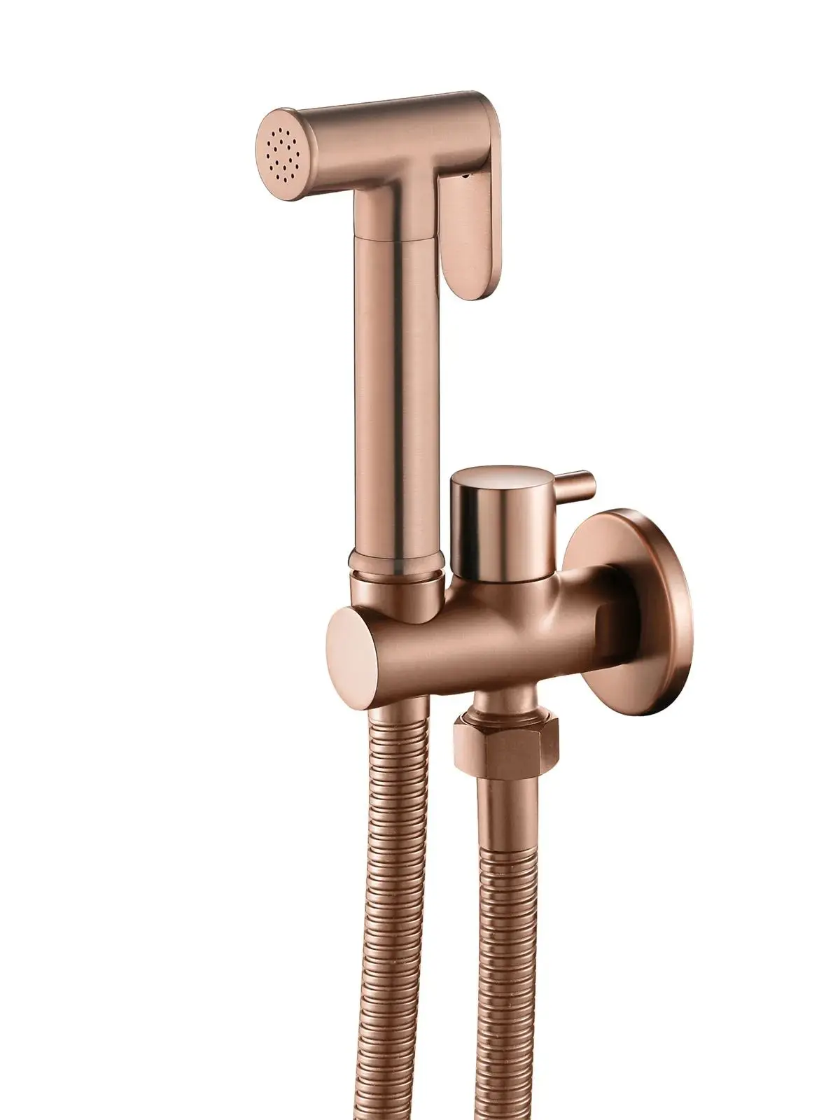 Toilet Bidet Spuitmond & Slang & Ondersteuningset Geborsteld Rosegoud Handdouche Bidetkraan Douchekop - afbeelding 2