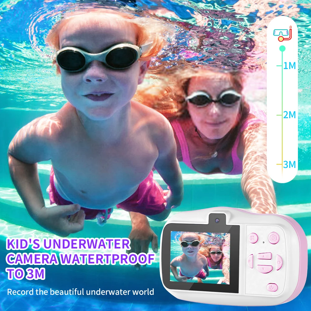 Children's camera 3M Waterproof Digital Camera For Kids Selfie Camera For Children Video Camcorder Toy Kids Boys Girls