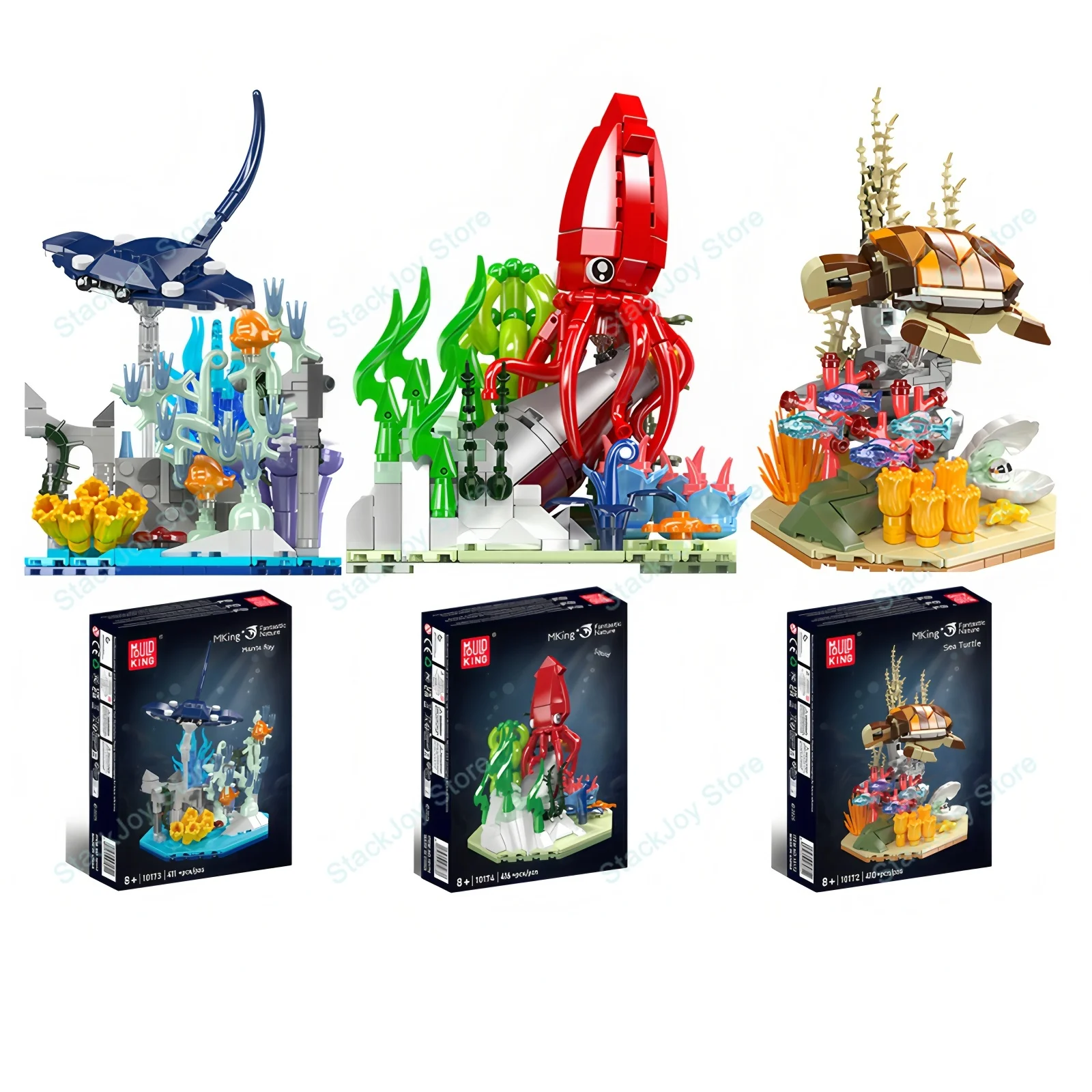 Mould King – Kit de construction du monde sous-marin, Nature fantastique, modèle de vie Marine éducatif STEM, cadeau pour enfants