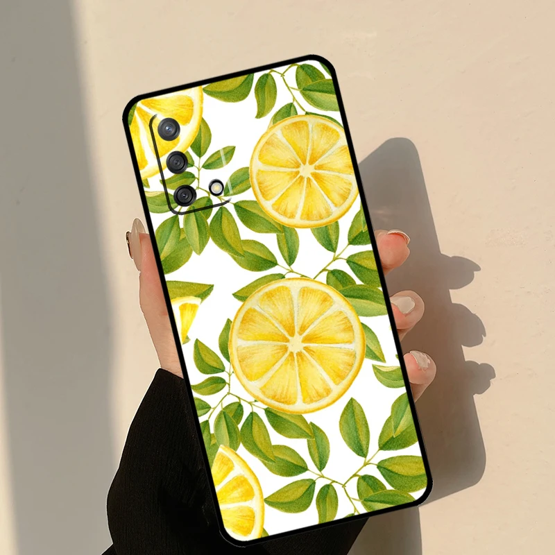Fruit Lemon Case For OPPO A57 A77 A17 A15 A16 A76 A96 A54 A74 A52 A72 A91 A93 A5 A9 A31 A53 A54S Funda