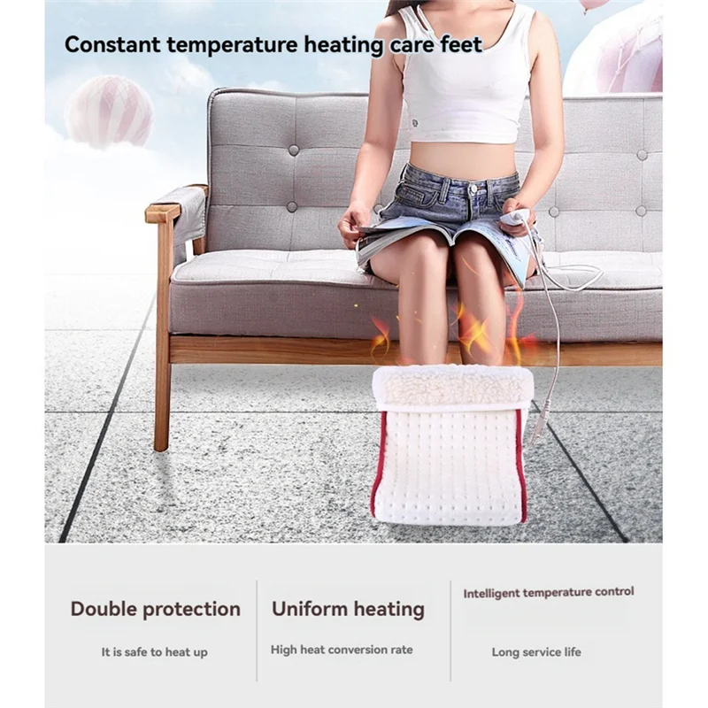 

Electric Foot Warmer Double-Side Electric Foot Heating Pad Foot Warmers For Home Office Under Table Desk