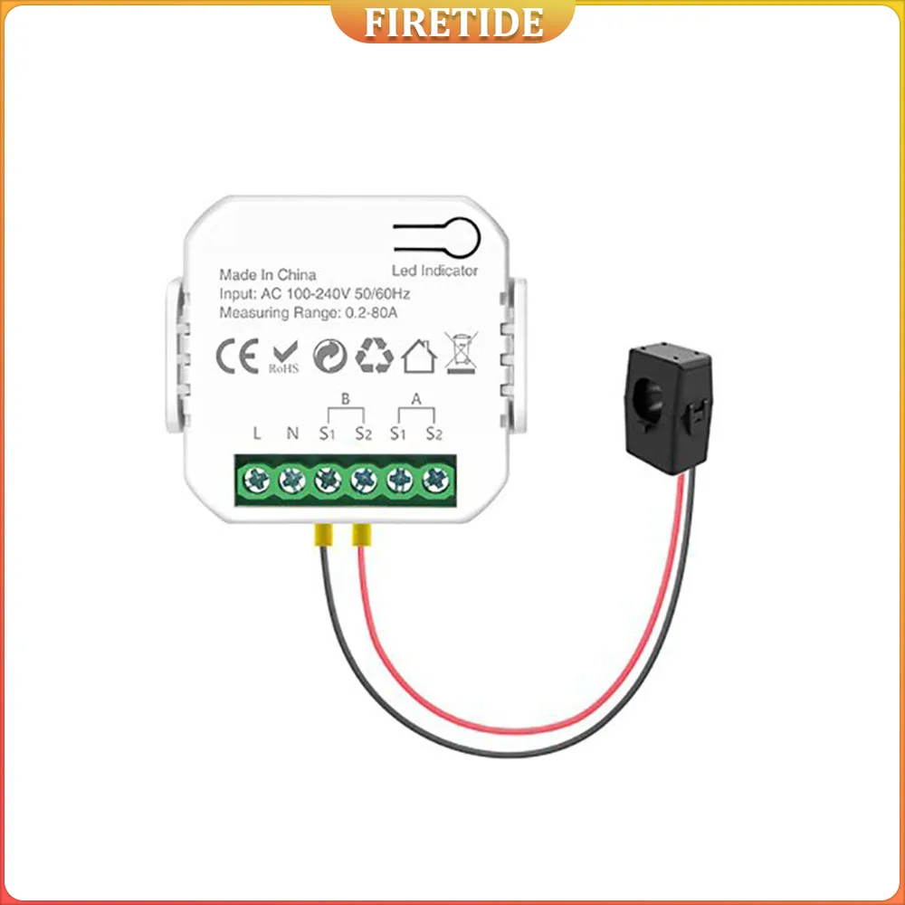 

Smart Life WiFi Energy Meter 120A Bidirectional 2 Channel with Clamp App Monitor Solar Export and Import Power AC110V/240V