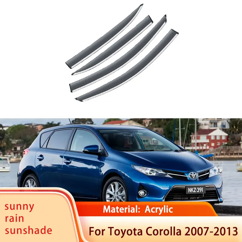 

Car Window Visor for Toyota Corolla E140 E150 2007~2013 Awnings Sun Rain Deflector Shelters Shades Guard Auto Accessories 2012