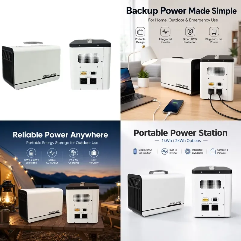Portable Lithium Ion Pure Sine Wave Energy Storage Power Supply 220V 500W 1005Wh Multi-Interface Rechargeable Self-Driving