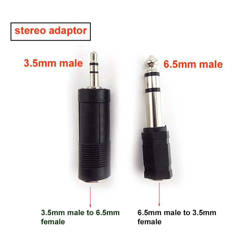 6.35mm 6.5mm 1/4' Mono Male to 3.5mm 1/8' Female Connector 2 Pole 3 Pole Jack Audio Speaker Terminal Plug Headphone Adapter