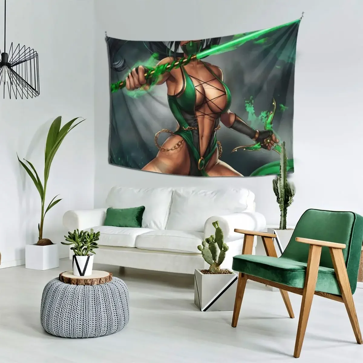 

Jade Mortal Kombat Tapestry Aesthetic Room Decor Korean Custom Decoration Wall Tapestry