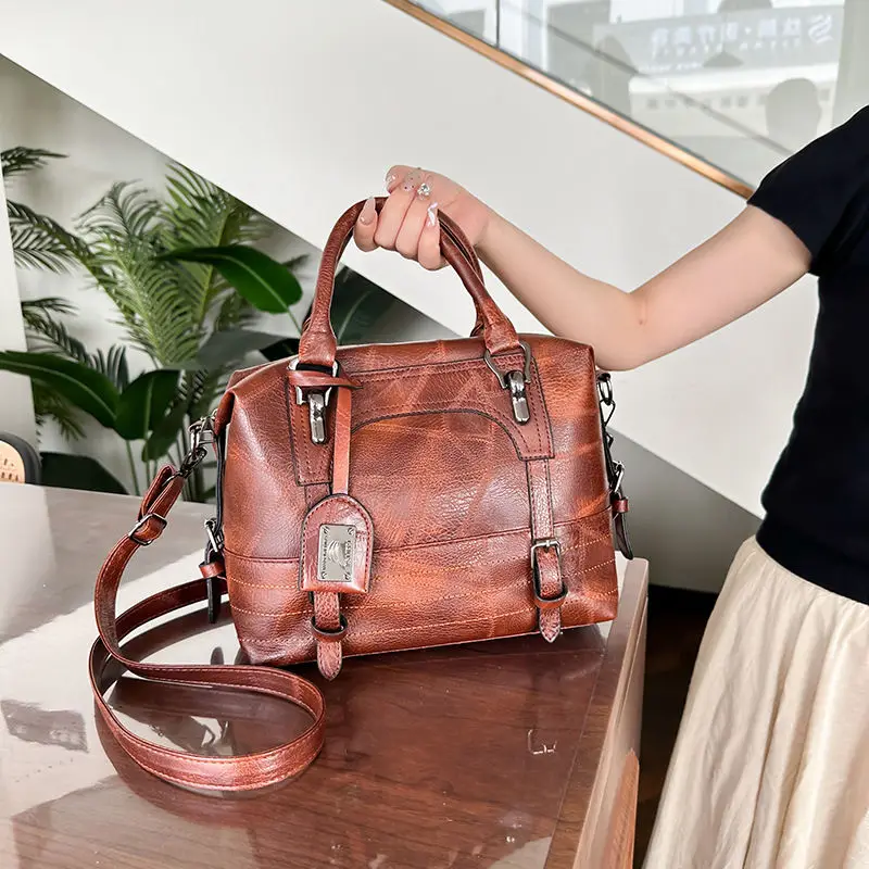 Female New Style Tide Korean Version Vintage Simple All-match Crossbody Bag Handbag Shoulder Bag Fashion Locomotive