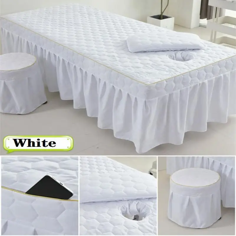 

SPA Beauty Bed Sheet Salon Massage Bed Sheet Full Cover with Hole, Quilted Massage Table Cover, Salon Bedskirt Bedspread