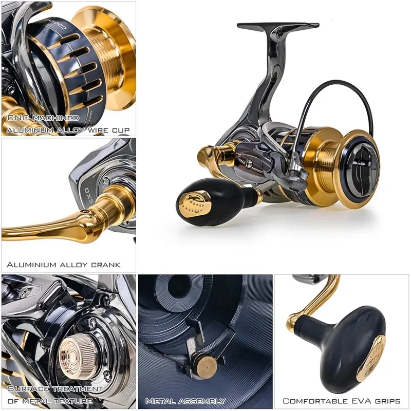 RYOBI-carrete de pesca de Metal (CODEK), bobina de pesca de 25Kg, potencia de arrastre máxima, rueda giratoria, carrete poco profundo, adecuado para