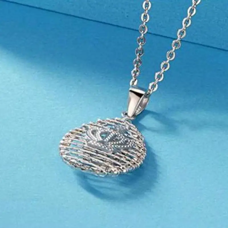 Real Pure Platinum 950 Men Women Gift Lucky Hollow Water Drop Crown Pendant 2.5-2.7g