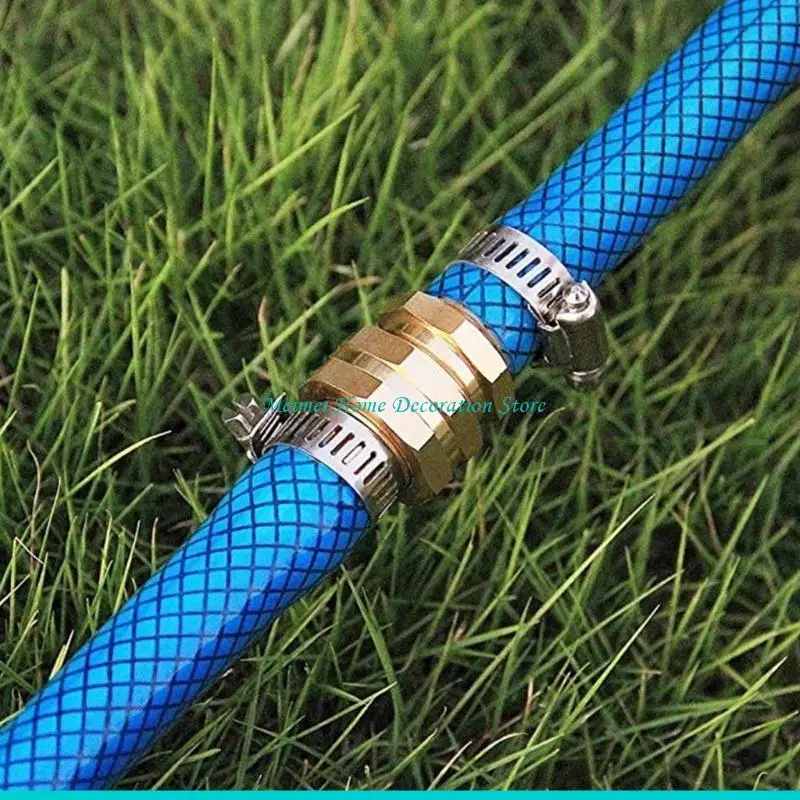 H7BF Professional Aluminum Garden Hose Repair Connector Fit 3/4 Inch Hoses Easy to Install with Stainless Steel Clamps 4 Pair
